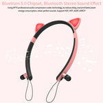Casque Bluetooth sans fil ZW29 avec oreilles de chat, son stéréo HIFI, mode sport portable en extérieur, avec micro et lumière LED brillante