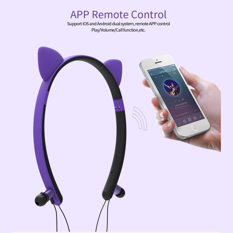 Casque Bluetooth sans fil ZW29 avec oreilles de chat, son stéréo HIFI, mode sport portable en extérieur, avec micro et lumière LED brillante