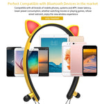 Casque Bluetooth sans fil ZW29 avec oreilles de chat, son stéréo HIFI, mode sport portable en extérieur, avec micro et lumière LED brillante