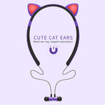 Casque Bluetooth sans fil ZW29 avec oreilles de chat, son stéréo HIFI, mode sport portable en extérieur, avec micro et lumière LED brillante