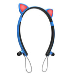Casque Bluetooth sans fil ZW29 avec oreilles de chat, son stéréo HIFI, mode sport portable en extérieur, avec micro et lumière LED brillante