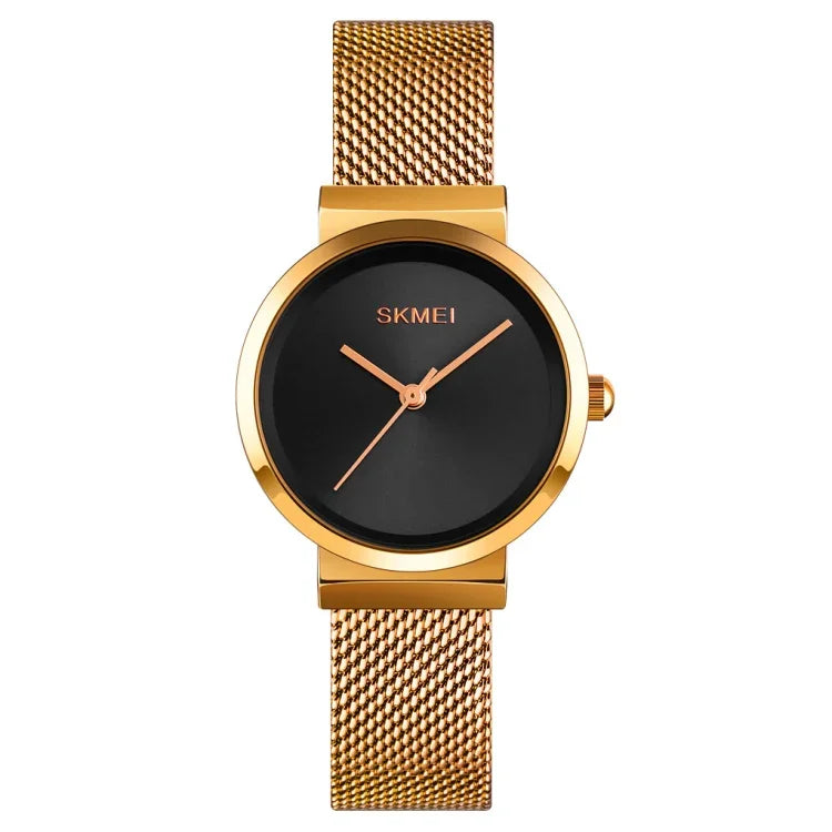Skmei 1595 Montre femme élégante mode sans échelle bracelet en maille d'acier étanche montre quartz affaires étudiante féminine