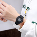 Skmei 1608 Montre électronique multifonction étudiante étanche montre de sport en silicone avec chronométrage