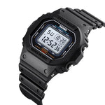 Skmei 1608 Montre électronique multifonction étudiante étanche montre de sport en silicone avec chronométrage