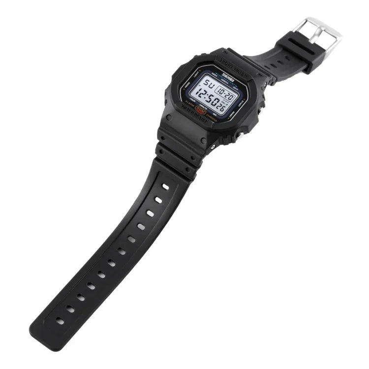 Skmei 1608 Montre électronique multifonction étudiante étanche montre de sport en silicone avec chronométrage
