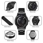Skmei 9210 Montre-bracelet homme tendance mode affaires surface tridimensionnelle simple étanche montre quartz or pour homme