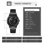 Skmei 9210 Montre-bracelet homme tendance mode affaires surface tridimensionnelle simple étanche montre quartz or pour homme