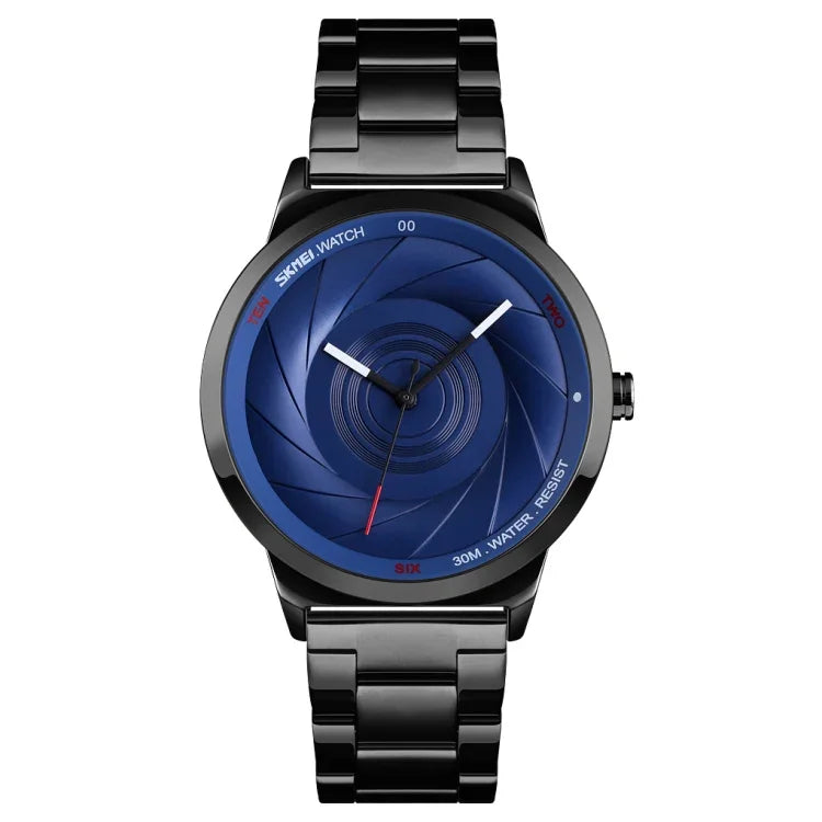 Skmei 9210 Montre-bracelet homme tendance mode affaires surface tridimensionnelle simple étanche montre quartz or pour homme