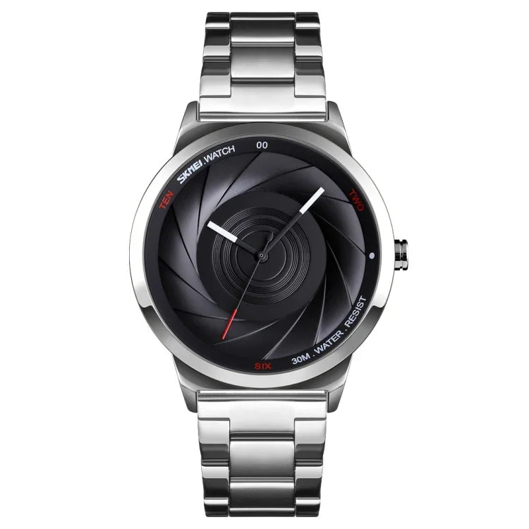 Skmei 9210 Montre-bracelet homme tendance mode affaires surface tridimensionnelle simple étanche montre quartz or pour homme