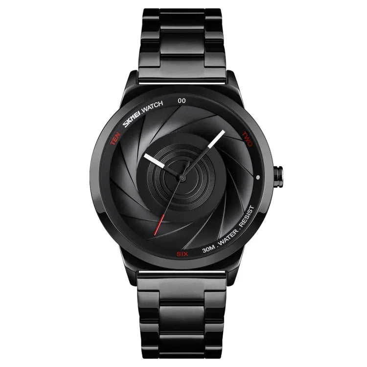 Skmei 9210 Montre-bracelet homme tendance mode affaires surface tridimensionnelle simple étanche montre quartz or pour homme