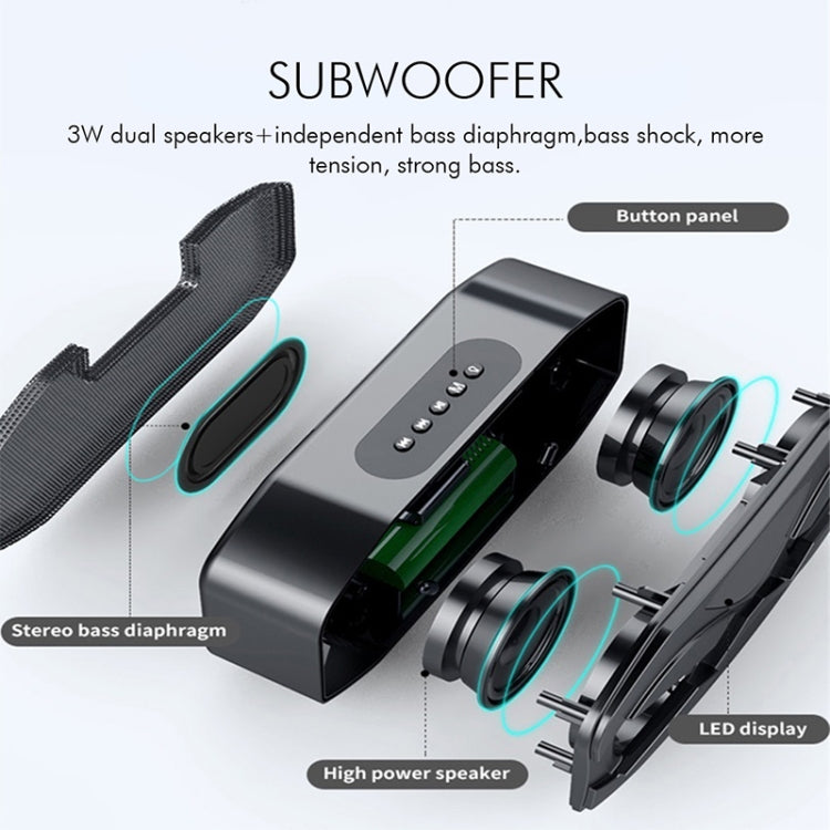 M5 Enceinte Bluetooth LED sans fil avec design hibou, radio FM, réveil et carte TF