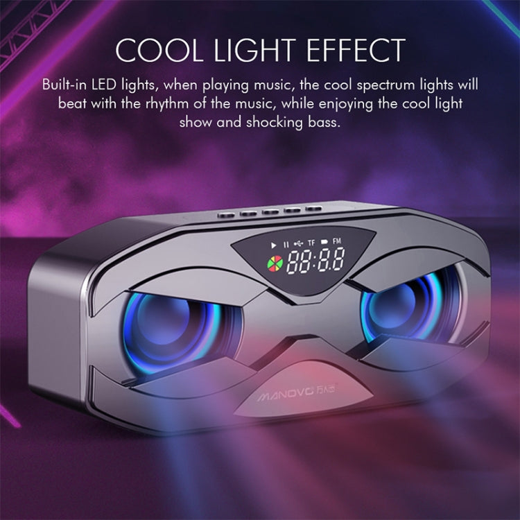 M5 Enceinte Bluetooth LED sans fil avec design hibou, radio FM, réveil et carte TF