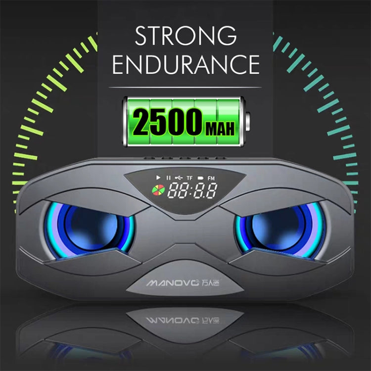 M5 Enceinte Bluetooth LED sans fil avec design hibou, radio FM, réveil et carte TF