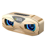 M5 Enceinte Bluetooth LED sans fil avec design hibou, radio FM, réveil et carte TF