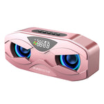 M5 Enceinte Bluetooth LED sans fil avec design hibou, radio FM, réveil et carte TF