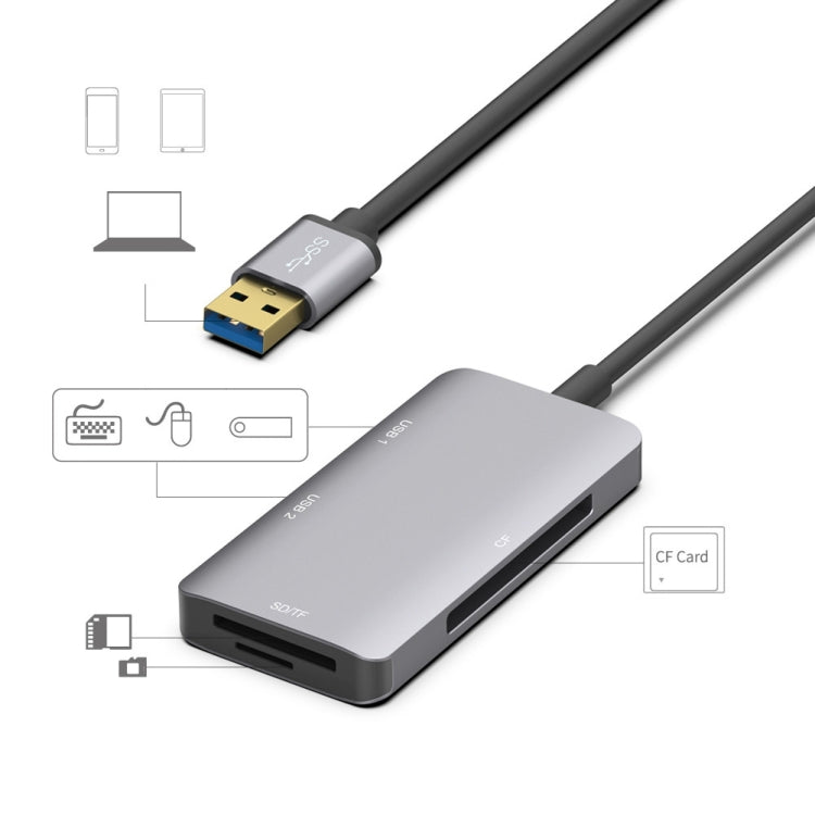 Hub USB3.0 Onten 8107 avec lecteur de carte CF SD TF, 8107