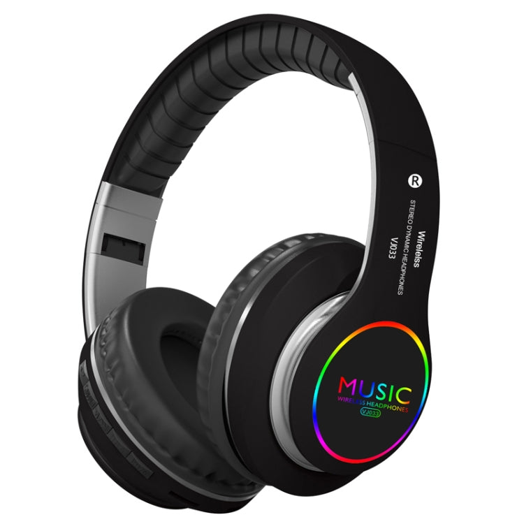 Casque VJ033 multifonction amélioré Bluetooth 5.0 Stéréo sans fil avec microphone LED et radio FM