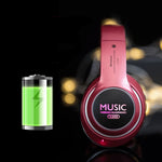 Casque VJ033 multifonction amélioré Bluetooth 5.0 Stéréo sans fil avec microphone LED et radio FM