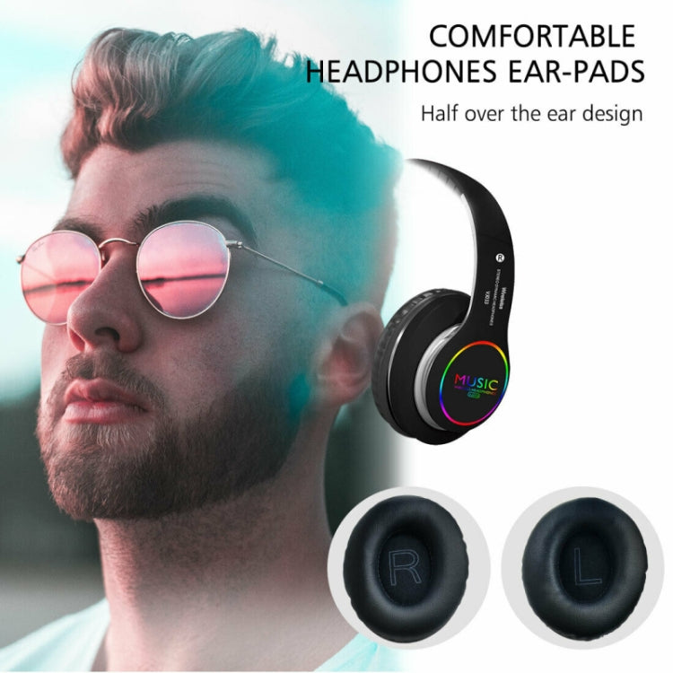Casque VJ033 multifonction amélioré Bluetooth 5.0 Stéréo sans fil avec microphone LED et radio FM