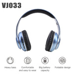 Casque VJ033 multifonction amélioré Bluetooth 5.0 Stéréo sans fil avec microphone LED et radio FM