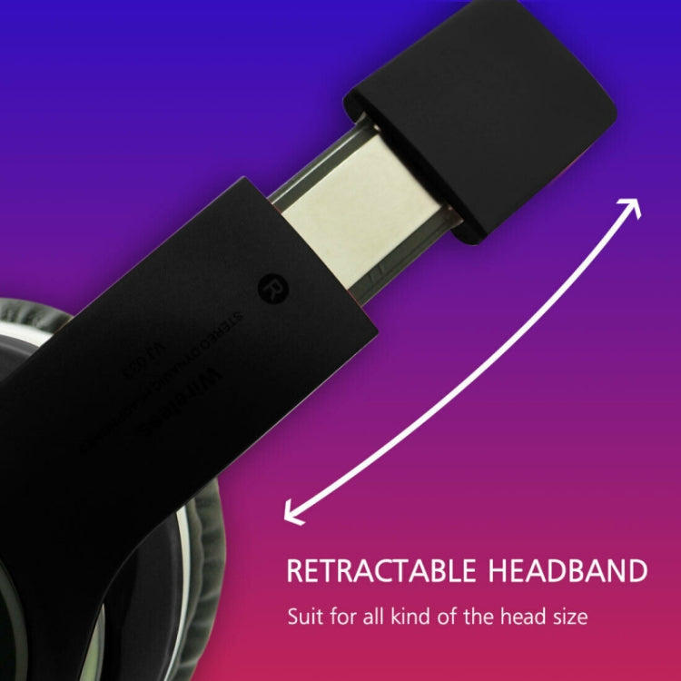 Casque VJ033 multifonction amélioré Bluetooth 5.0 Stéréo sans fil avec microphone LED et radio FM