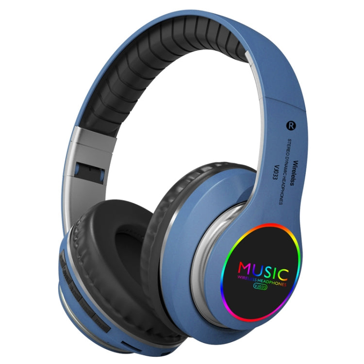 Casque VJ033 multifonction amélioré Bluetooth 5.0 Stéréo sans fil avec microphone LED et radio FM
