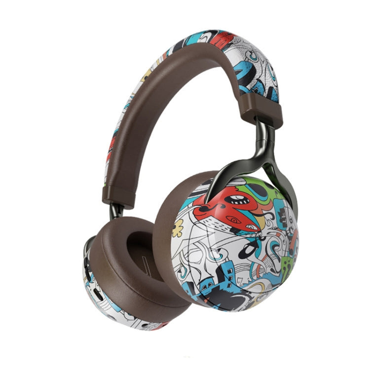 Casque Bluetooth de sport sans fil VJ086 Graffiti, impression par transfert d'eau, compatible TF et FM