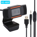 HXSJ A870 Webcam HD 480P Caméra PC avec microphone à absorption pour Skype et Android TV, Caméra d'ordinateur rotative USB Web Cam, 480P