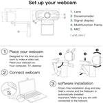Webcam Full HD 1080P avec microphone anti-bruit pour streaming Skype et ordinateur/Android TV