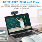 Webcam HD B01 avec microphone intégré, caméra web intelligente, caméra de diffusion en direct USB avec annulation du bruit