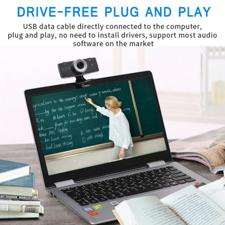 Webcam HD B01 avec microphone intégré, caméra web intelligente, caméra de diffusion en direct USB avec annulation du bruit