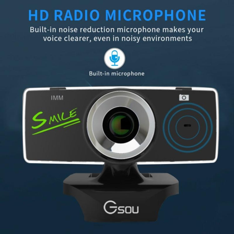 Webcam HD B01 avec microphone intégré, caméra web intelligente, caméra de diffusion en direct USB avec annulation du bruit