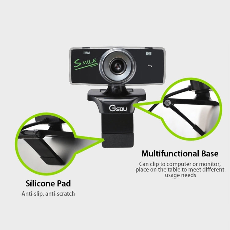 Webcam HD B01 avec microphone intégré, caméra web intelligente, caméra de diffusion en direct USB avec annulation du bruit
