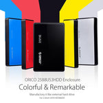 Boîtier pour disque dur USB3.0 2,5 pouces ORICO 2588US3-V1, argent, rouge, bleu, noir