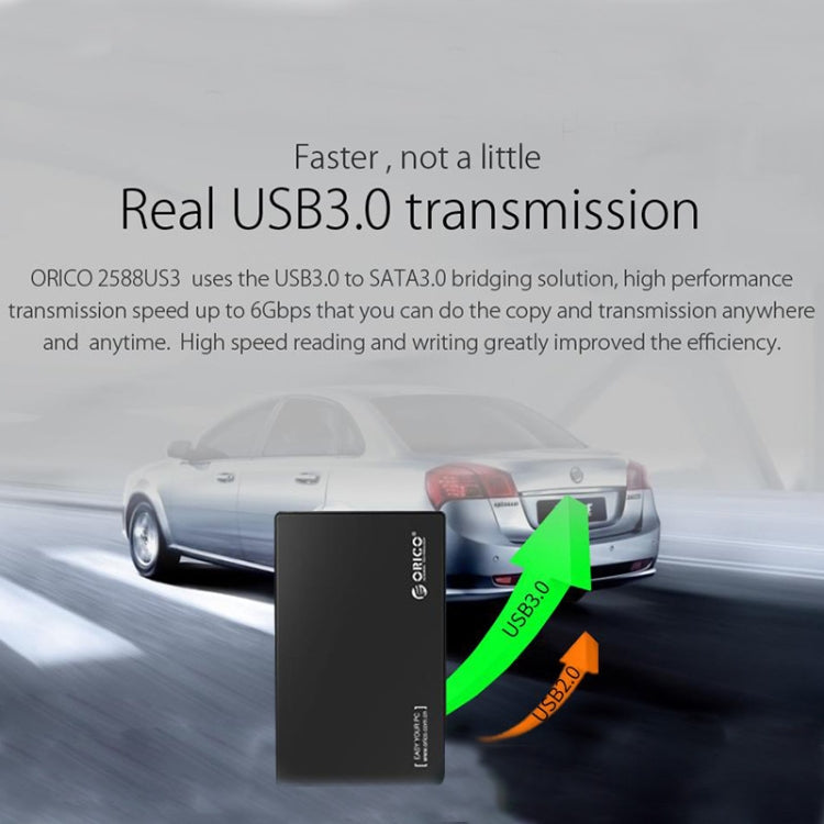 Boîtier pour disque dur USB3.0 2,5 pouces ORICO 2588US3-V1, argent, rouge, bleu, noir
