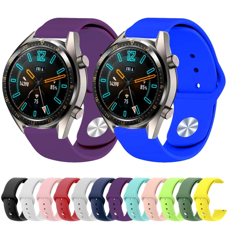22mm For Huawei Watch GT2e GT2 46mm Monochrome Silicone Reverse Buckle Strap