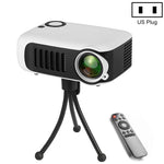 Mini projecteur portable A2000 800 lumens supporte 1080P LCD 50000 heures de durée de lampe Vidéoprojecteur home cinéma pour power bank, prise US