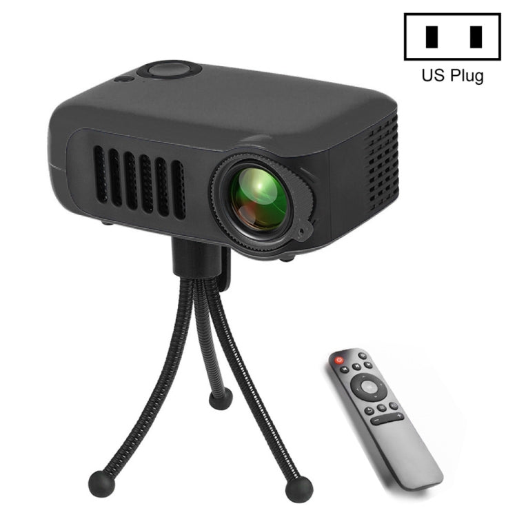 Mini projecteur portable A2000 800 lumens supporte 1080P LCD 50000 heures de durée de lampe Vidéoprojecteur home cinéma pour power bank, prise US