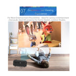Mini projecteur portable A2000 800 lumens supporte 1080P LCD 50000 heures de durée de lampe Vidéoprojecteur home cinéma pour power bank, prise US