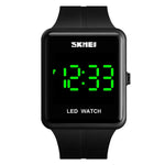 SKMEI 1541 Fashion Led Watch Square Couple Model Waterproof Electronic Watch Silicone Watch
