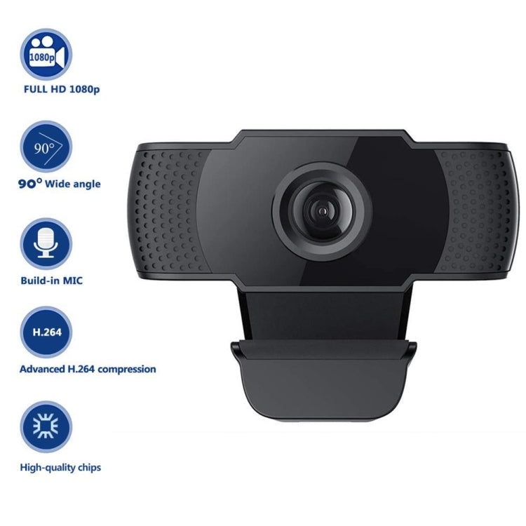 Caméra Webcam USB 1080P HD Mégapixels Capteur CMOS avec Micro pour Ordinateur PC et Ordinateurs Portables