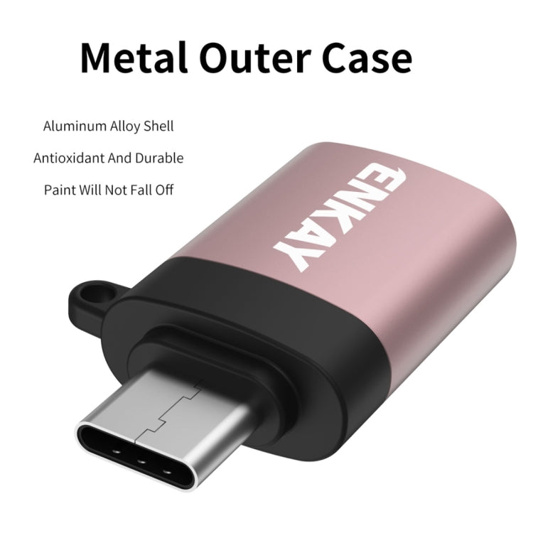 Adaptateur convertisseur de données OTG ENKAY ENK-AT101 en alliage d'aluminium USB-C / Type-C vers USB 3.0, ENK-AT101