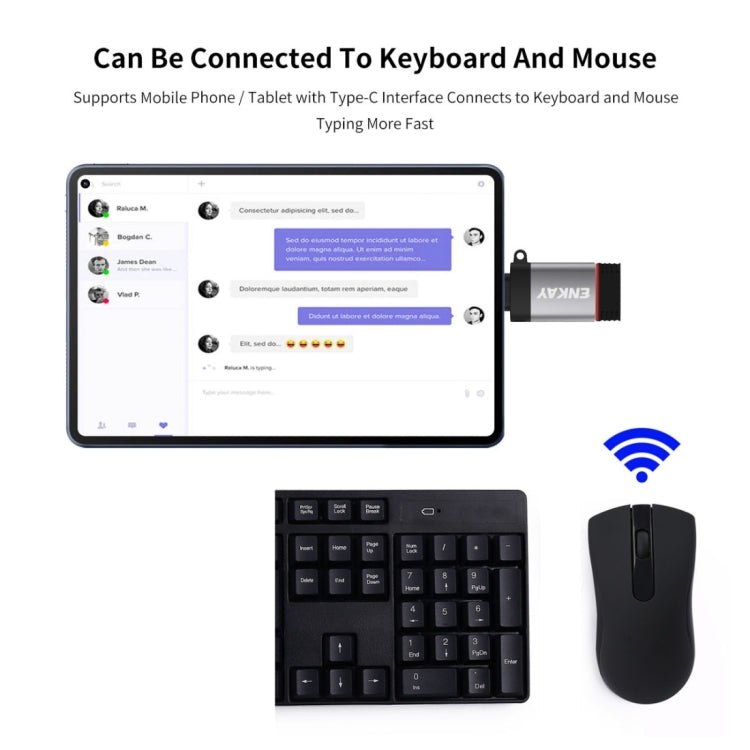 Adaptateur convertisseur de données OTG ENKAY ENK-AT101 en alliage d'aluminium USB-C / Type-C vers USB 3.0, ENK-AT101
