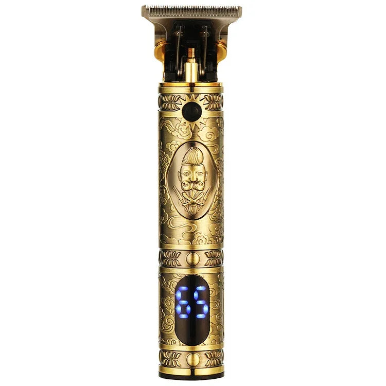 VGR V-228 Tondeuse à Cheveux Rétro Gravée USB 5W avec Affichage Numérique LED, V-228 (Bronze), V-228 (Argent)