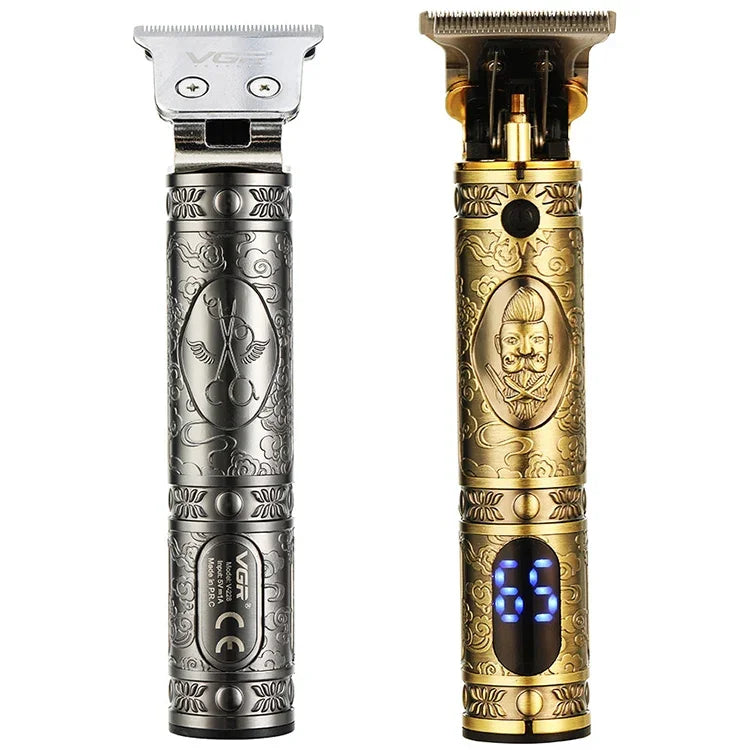 VGR V-228 Tondeuse à Cheveux Rétro Gravée USB 5W avec Affichage Numérique LED, V-228 (Bronze), V-228 (Argent)