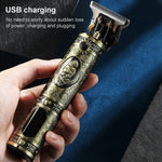 VGR V-228 Tondeuse à Cheveux Rétro Gravée USB 5W avec Affichage Numérique LED, V-228 (Bronze), V-228 (Argent)