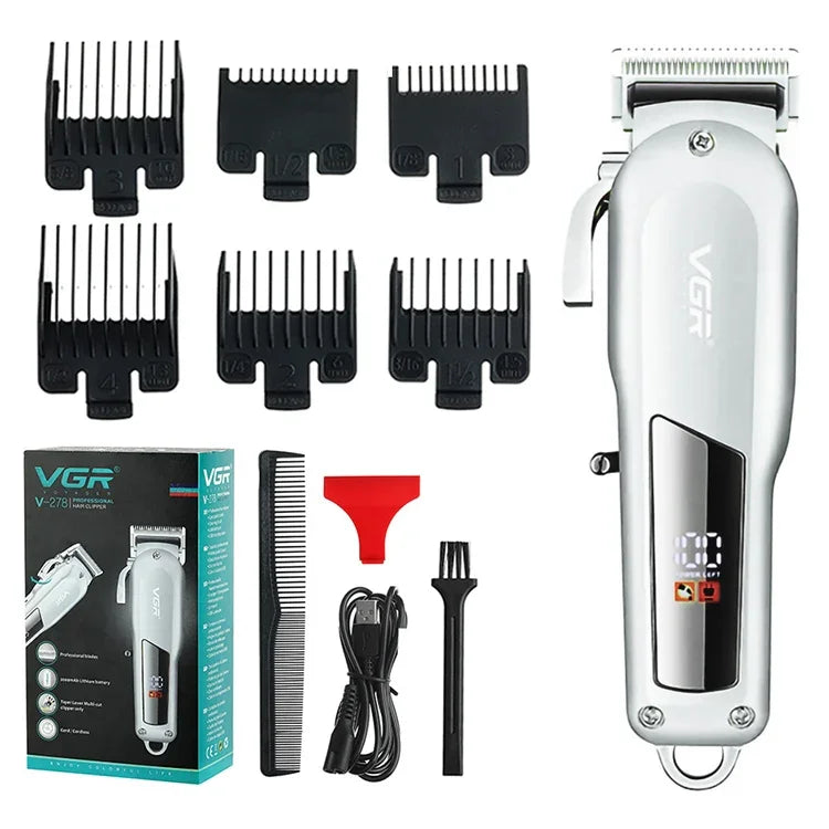 VGR V-278 Tondeuse Électrique Métallique USB 10W avec Affichage Numérique LED, V-278 (Or), V-278 (Argent)