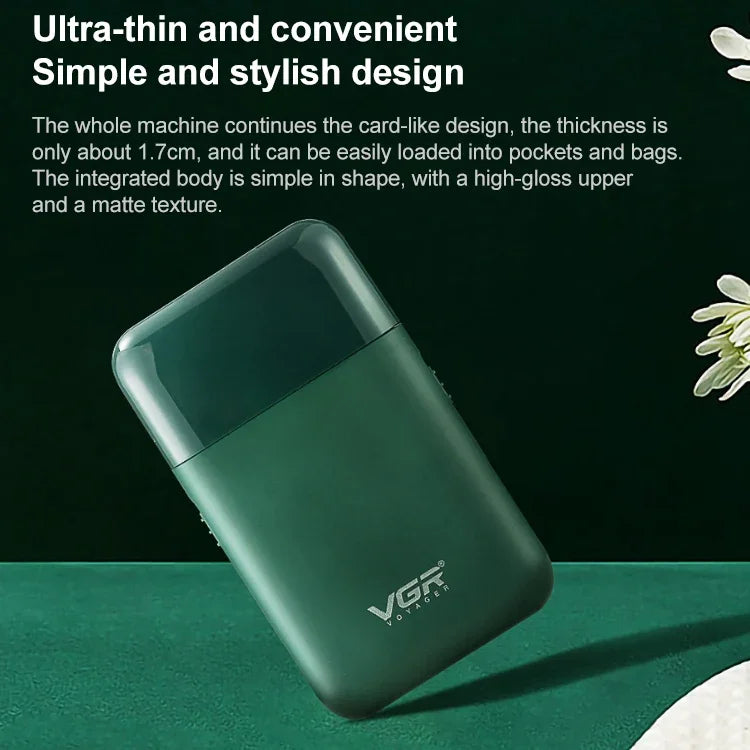 Rasoir électrique portable à mouvement alternatif USB 5W VGR V-390, V-390 (Noir), V-390 (Vert)