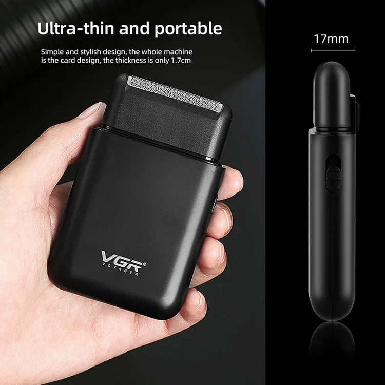 Rasoir électrique portable à mouvement alternatif USB 5W VGR V-390, V-390 (Noir), V-390 (Vert)