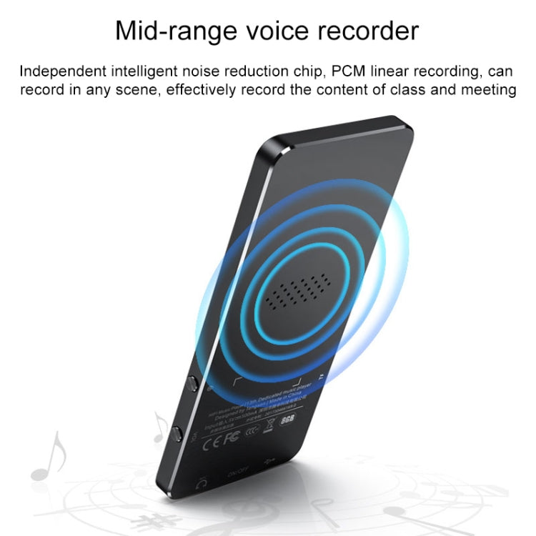 Lecteur MP3 MP4 Bluetooth métal à écran tactile 1,8 pouce, son HiFi, 8GB, X2, 16GB, noir, argent, or rose